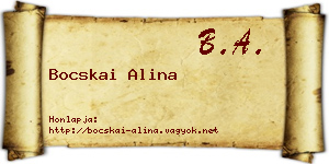 Bocskai Alina névjegykártya
